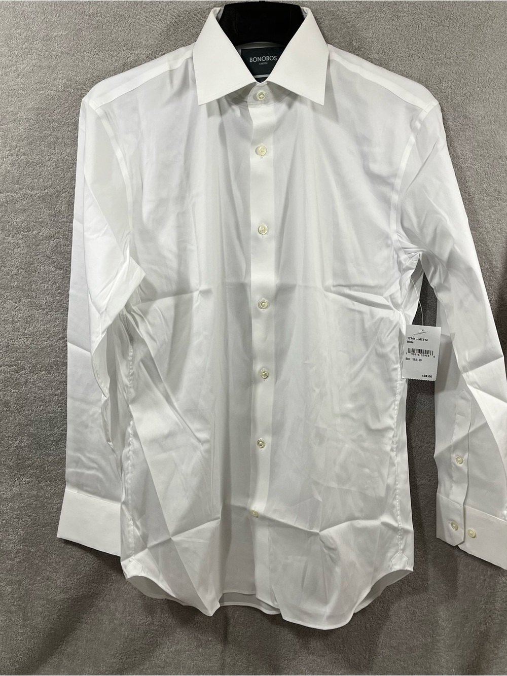 NWT Bonobos Jetsetter Stretch Dress Shirt Men's 15.5 33 White Solid Premium Slim